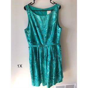 ModCloth green marble 50’s style a-line dress